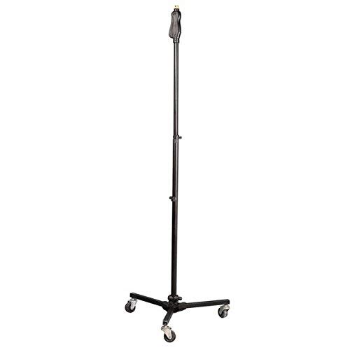 Pyle Universal Tripod Microphone Stand - Easy Grip Height Adjustable from 37.5” to 63.0” Inch High and Foldable Roller Wheel Leg Base w/Lock Mechanism - M-6 Mic Holder Lightweight and Durable PMKS45