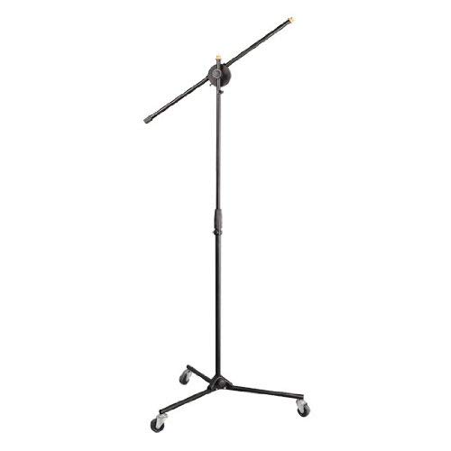 Pyle Universal Rolling Wheel Tripod Microphone Stand - Adjustable Height from 27.5