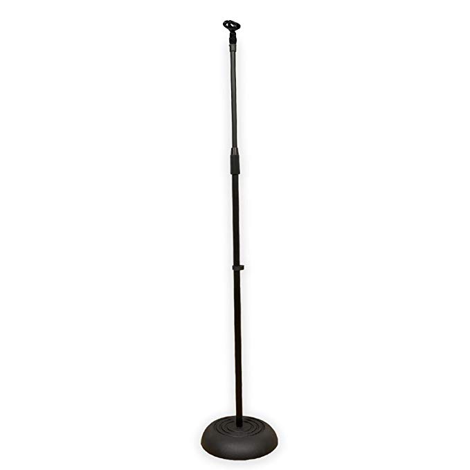 Podium Pro MS1 Adjustable Steel Microphone Stand with EZ Mic Clip and Iron Base Mic Stand MS1SET2