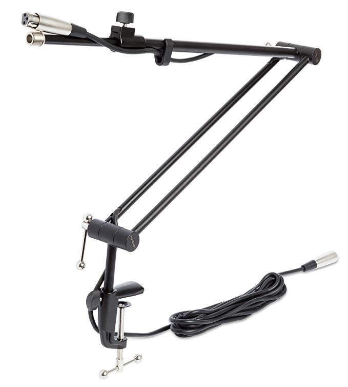 Marantz Professional Pod Stand 1 | Desk-mount Microphone Boom Arm with 10-foot Integral XLR Cable