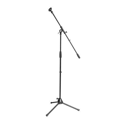 Pyle Foldable Tripod Microphone Stand - Universal Mic Mount and Height Adjustable from 36.0'' to 65.0'' Inch High w/ Extending Telescoping Boom Arm Up to 28.0'' - Knob Tension Lock Mechanism PMKS2