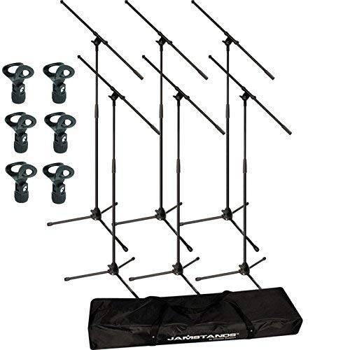 Ultimate Support JamStands JS-MCFB6PK 6-Pack Tripod Mic Stand Bundle With 6 Mic Clips