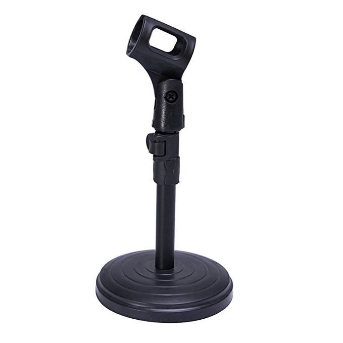 Mudder Adjustable Foldable Desk Microphone Stand with Mic Clip for Meetings, Lectures and Podcasts