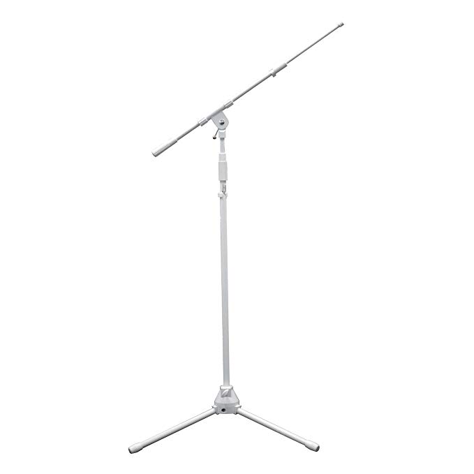 Audio 2000s AST4308 Floor Tripod White Microphone Stand with Boom